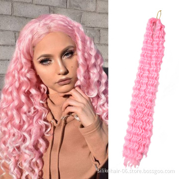 Water Wave Hair 32 inches Long Corn Curly Pink Purple Blonde Braids Hair Deep Wavy Crochet Braiding Synthetic Hair Extensions